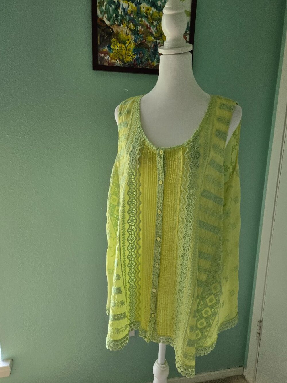 Johnny Was Eliza Wayne Tank Top. Size L